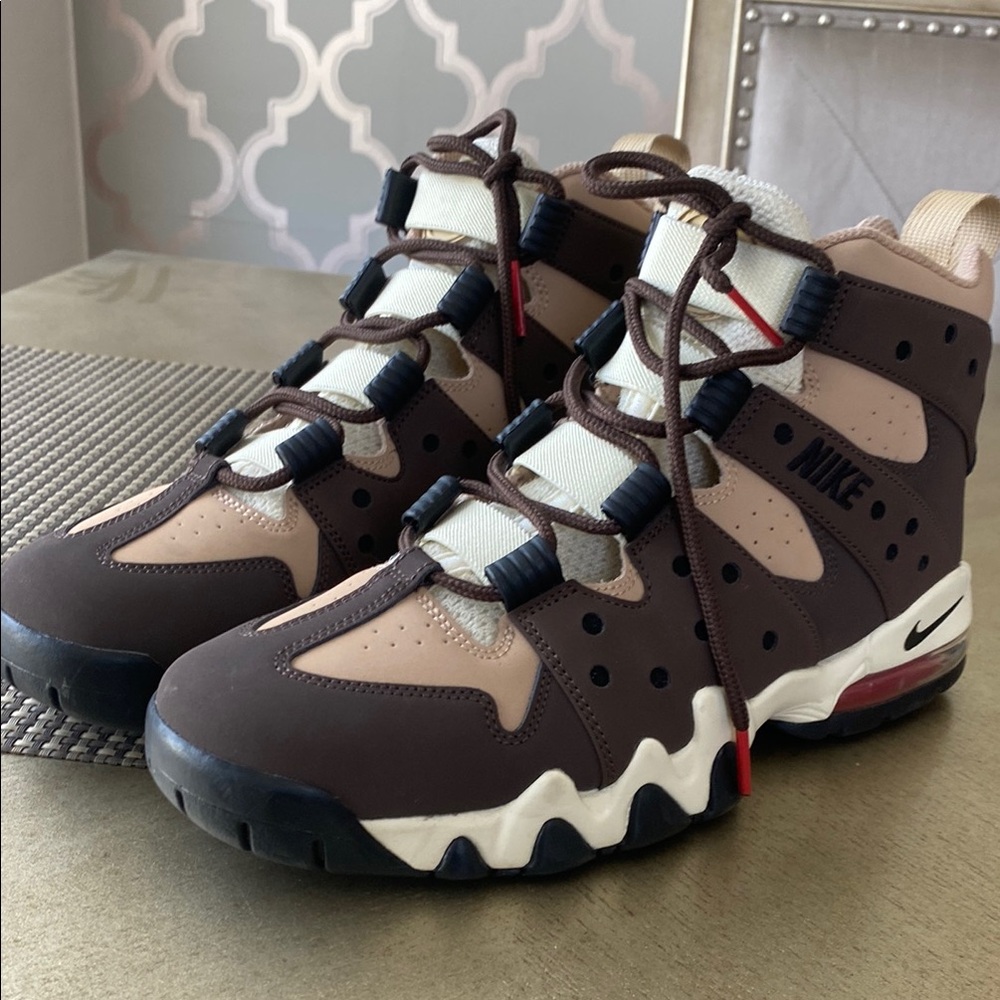 Nike Charles Barkley  Brown and Cream High-Top Sneakers